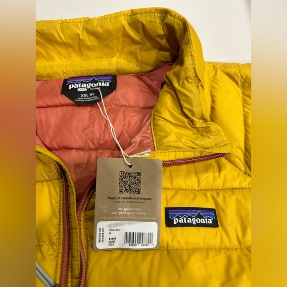 Patagonia Women’s XXL Down Sweater Puffer Jacket Yellow Cosmic Gold NWT 1 - Picture 5 of 15